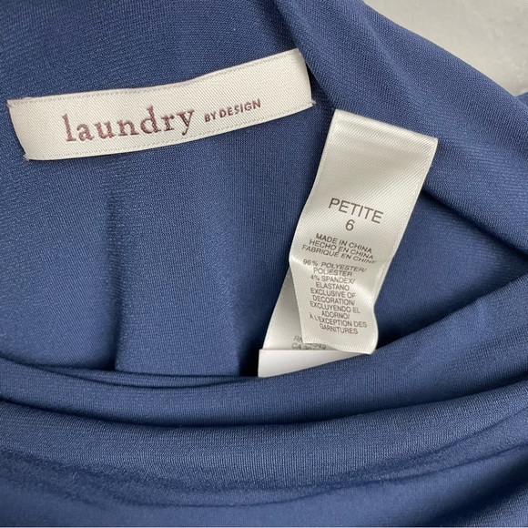 Laundry by Design NWT Navy Blue Dress with Black Shiny Stones by Shoulder Size 6 - Picture 7 of 10